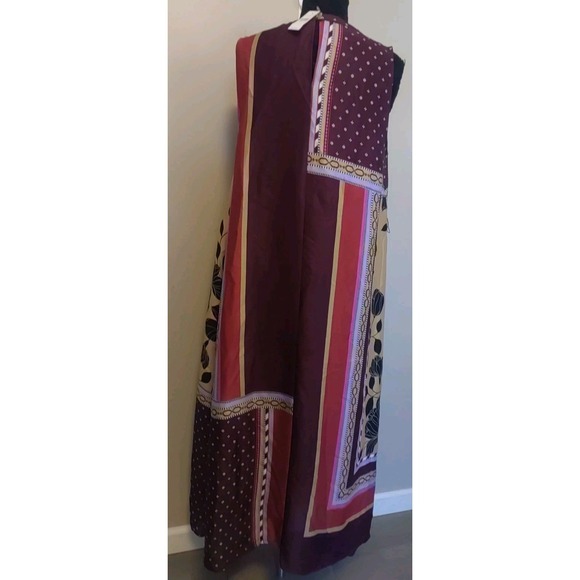 Ann Taylor Colorful Multi-print Cowl Neck Midi No Belt Dress Size L - Picture 4 of 6